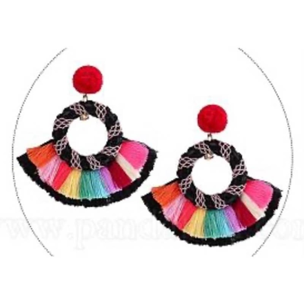 Ella & Elly Tassel Multicolor Earrings NEW BOHO Chic